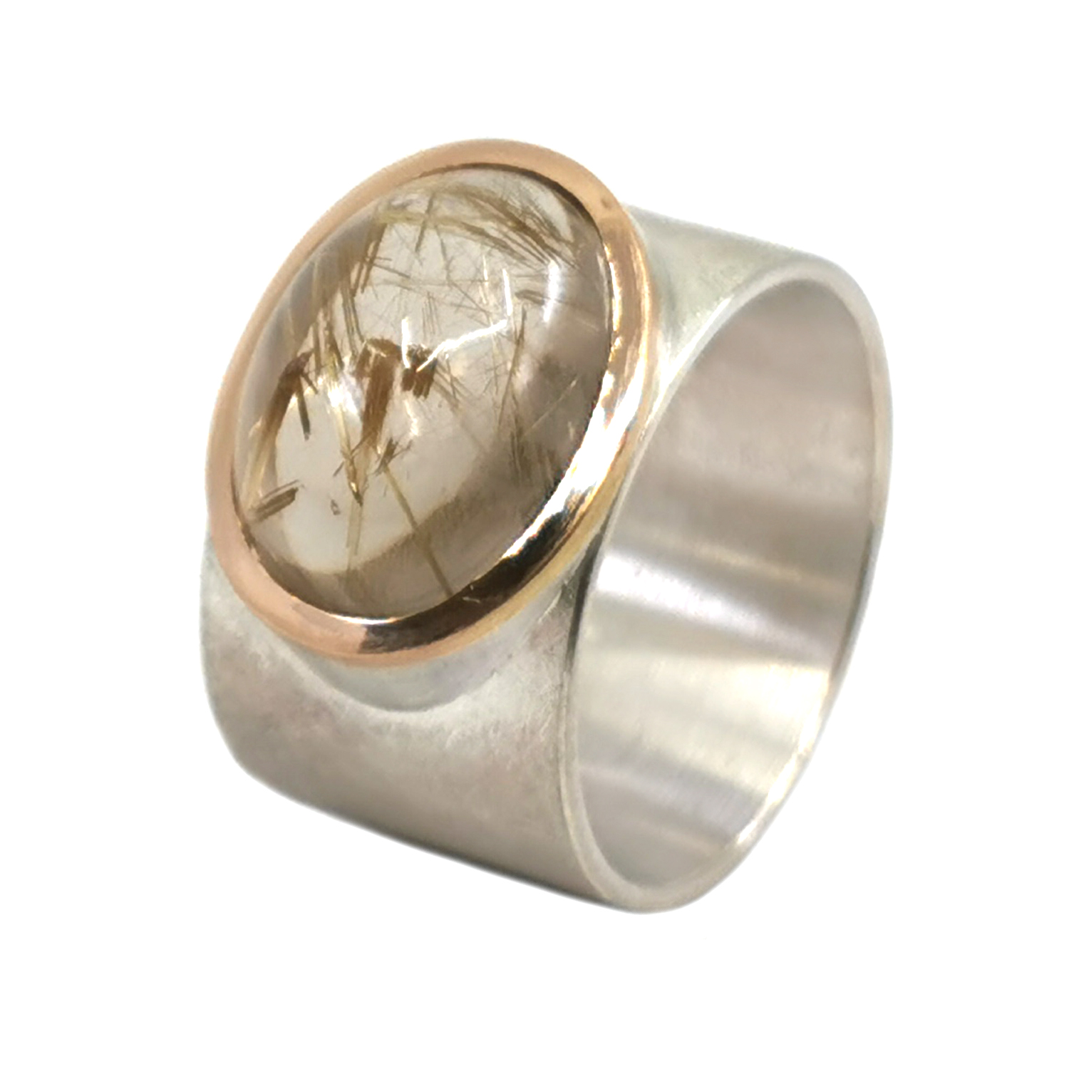 Rutilquarz Ring aus 925er Sterlingsilber Ring hausgemachter Schmuck zum Jubiläum